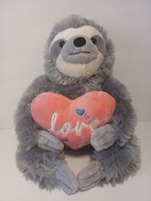 Dan Dee 14" Sloth with Pink Love Heart Plush Valentine's Day Gift