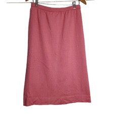 Vintage 70s Dalton Terry Cloth Pink Midi A-Line Elastic Waist Skirt Size 12