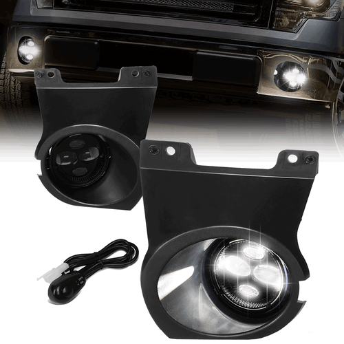 Proyector LED negro carcasa/lente ahumada luz antiniebla + interruptor para Ford F-150 09-14 - Imagen 1 de 9