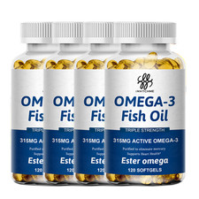 Omega 3 Fish Oil Capsules 3x Strength EPA  DHA, Highest Potency 120Pills