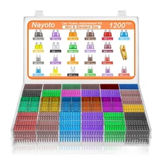 1200 Pcs Car Fuses Assortment Kit Standard and Mini Fuses with 1 Puller
