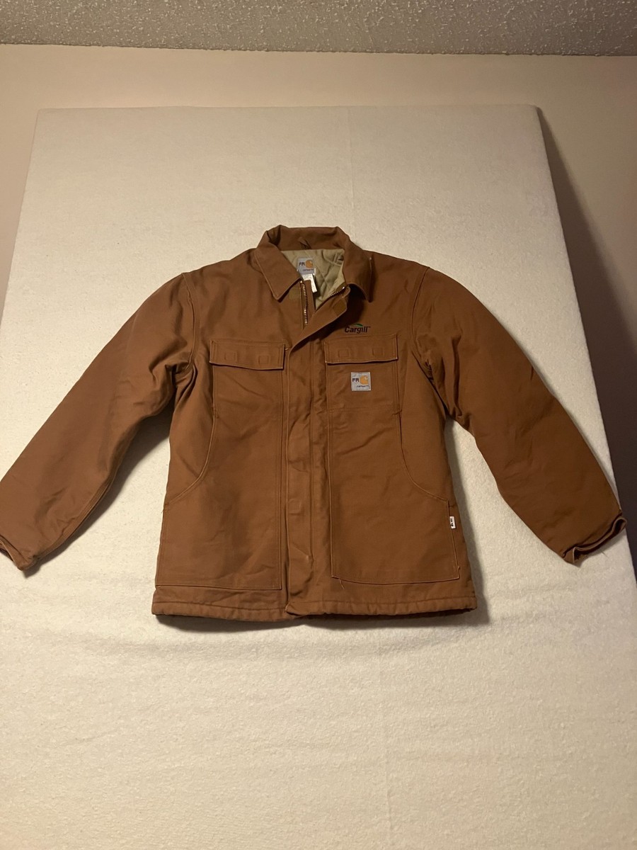 Carhartt Anorak Flame Resistant Dock Traditonal Coat Brown