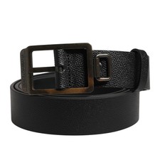 DOLCE & GABBANA Belt Black Calf Leather Gold Metal Buckle 115cm / 46in 470usd