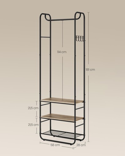 Garderobenständer Garderobe Kleiderständer mit Schuhablage Schuhregal Flur Sc... - Bild 5 von 6