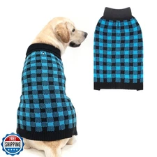 PUPTECK Dog Sweaters for Large Medium Small Dogs - Fall Classic Plaid Style P
