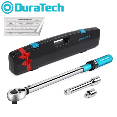 Duratech 1/2" Antrieb Click Drehmomentschlüssel 30-160 Fuß-Pfund Steckschlüssel Adapter Aufbewahrungskoffer - Bild 1 von 12