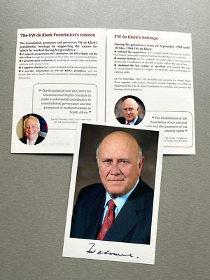 FREDERIK W. DE KLERK ( 2021) Präsident Südafrika signed Foto 10x15 Autogramm