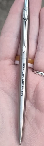 Parker Classic Stainless Steel Pen Black Ink Advertising One Million Safe Miles