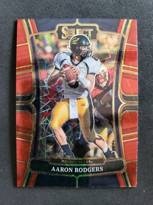 2023 Panini Select Draft Picks, Aaron Rodgers, Red Lazer, Golden Bears