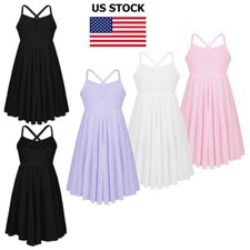 Kid Camisole Ballet Dress Ballerina Empire Waist Leotard Skater Dance Costume