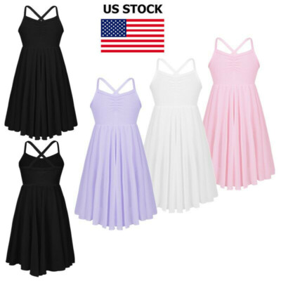 Kid Camisole Ballet Dress Ballerina Empire Waist Leotard Skater Dance  Costume | eBay
