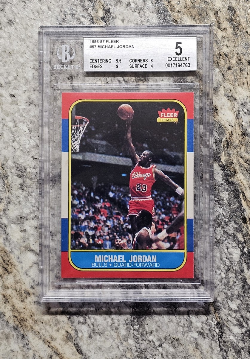 1986-87 Fleer #57 Michael Jordan RC Bulls BGS 5 EX w/ 9.5
