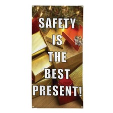 Vertical Vinyl Banner Multiple Sizes Safety Is The Best Present Workplace