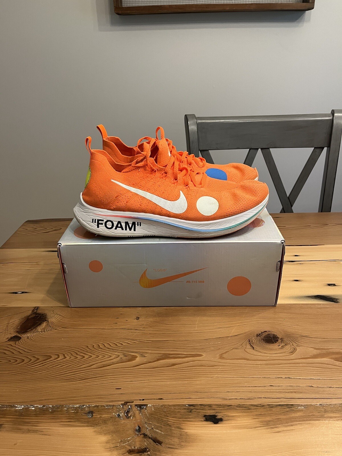 OFF WHITE X NIKE Taglia 13 Nike Off White x Zoom Fly Mercurial Flyknit arancione totale