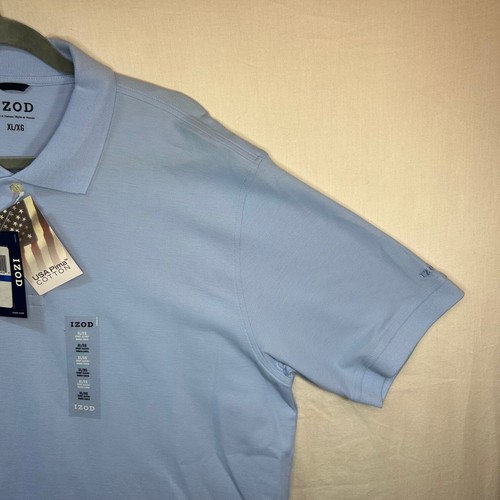 Izod Golf Polo Shirt Mens XL Blue Golf Pima Cotton No Roll Collar - Picture 4 of 12