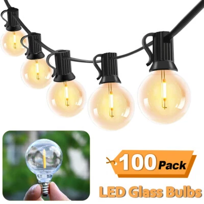 100Pack G40 LED Replacement Bulbs E12 Screw Base LED Globe Light Bulbs for Patio