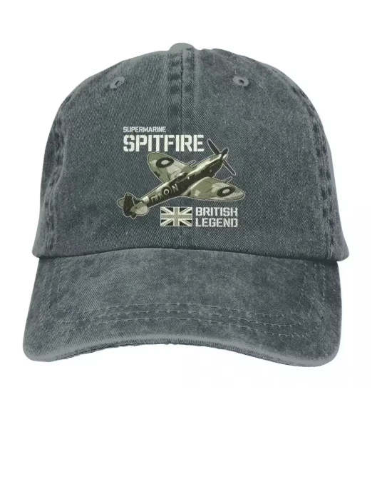 RAF Spitfire Fighter Aircraft Baseball Cap WW2 British Legend Design Union Jack