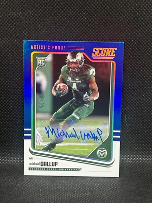 2018 Score Artist's Proof Signatures #388 Michael Gallup /35 Blue Rookie Auto RC