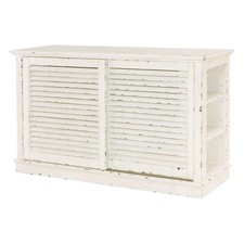 Distressed White Shutter Media Center - TV Stand Cottage - Hidden Treasures 