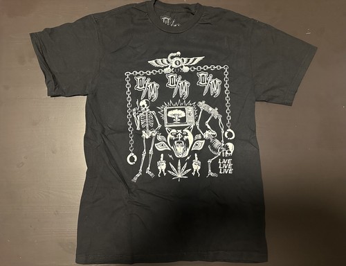 Outcast Mentality “Live Live Live” Medium Black T Shirt