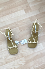 ZARA YELLOW  Ankle strap Slingback  HIGH Heel Sandal  Shoes SIZE  UK 7 EU 40  