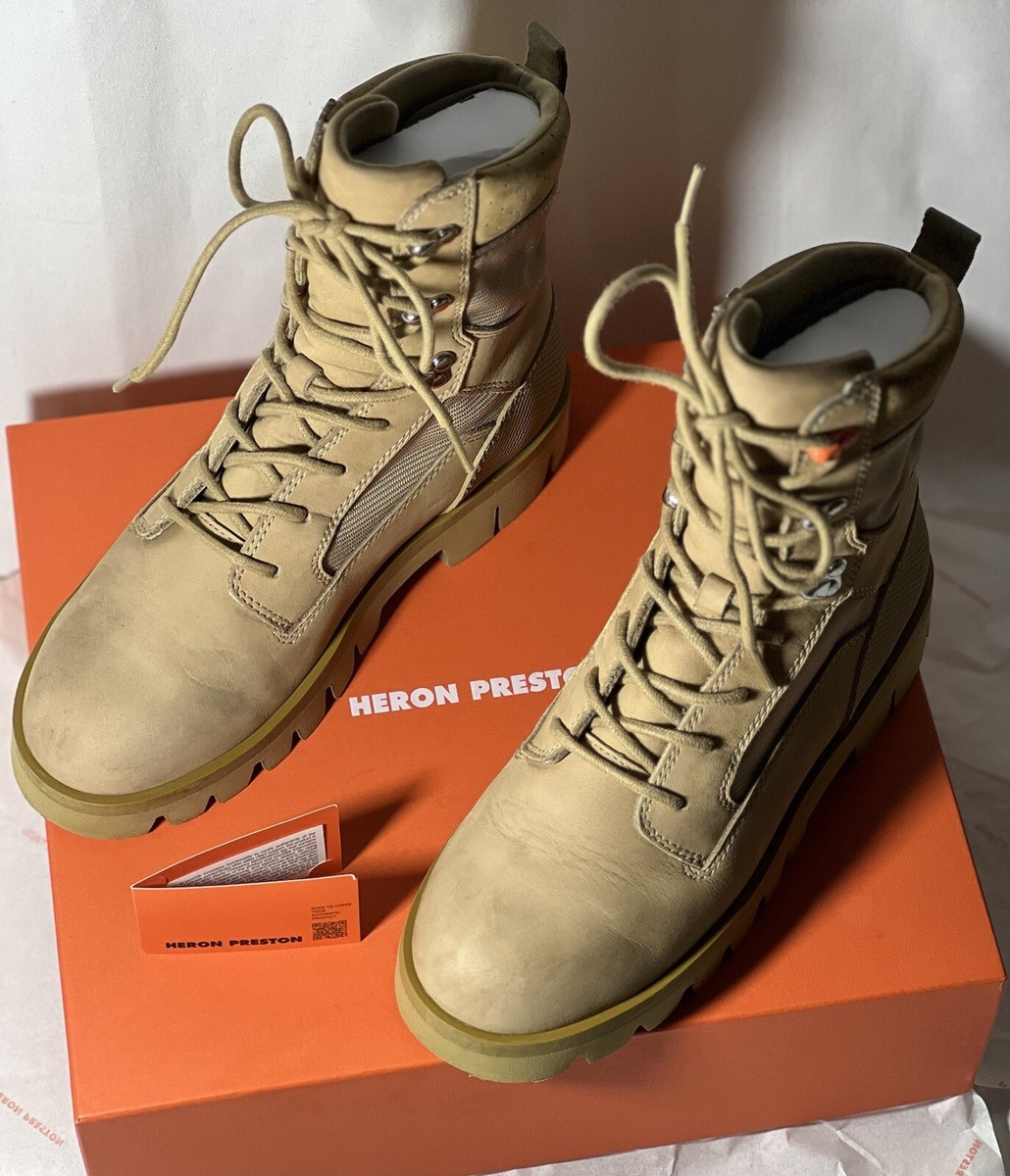【関税込み】Heron Preston ベージュ ミリタリーブーツ Heron Preston Military Boots Beige Size 39 With Original Box