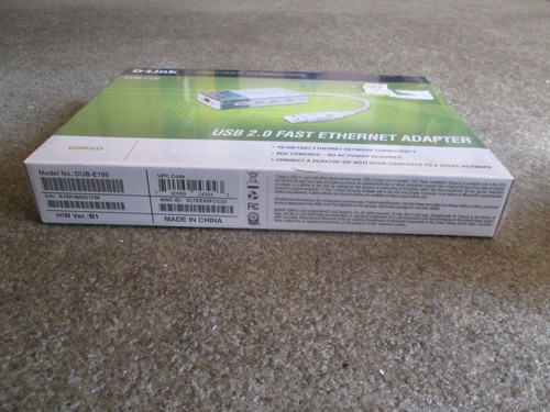 D-Link DUB-E100 USB 2.0 Fast Ethernet Adapter H/W Ver.:B1 Genuine New Sealed #1 - Picture 2 of 7