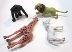 Africa Lion Giraffe Gorilla Zebra Vintage 3-4" Hard Plastic Toy Models — photo 3
