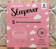 POPMASK Sleep Over 5 Self-Warming Steam Masks Rose Scented Unisex Exp 2024