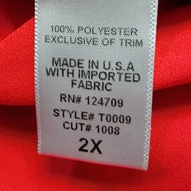 Doublju Womens Shirt Top Blouse Size 2XL XXL 2X Red - Image 3 of 4