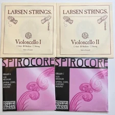 LARSEN SPIROCORE Cello Strings Set Larsen AD SPIROCORE GC chrome wound New