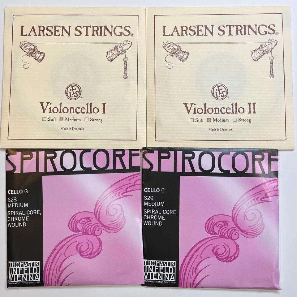 LARSEN SPIROCORE Cello Saiten Set Larsen AD SPIROCORE GC chromgewickelt Neu