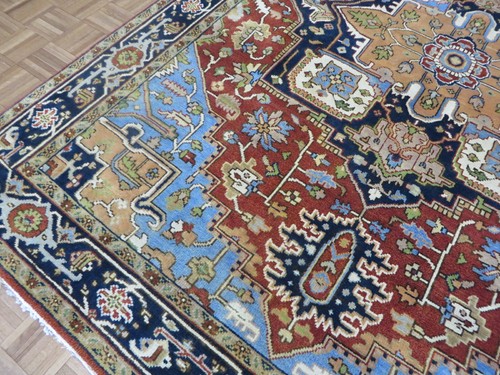 7'5 x 9'10 Hand Knotted Rust Red Antiqued Serapi Oriental Rug G1081 - Picture 4 of 12