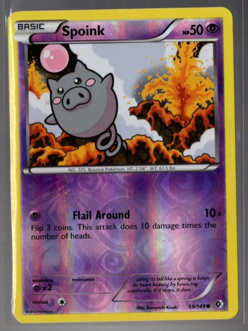Spoink 59/149 Reverse Holo Common Boundaries Crossed Pokemon TCG Near Mint