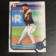 2022 Bowman Draft Jacob Miller 1st Bowman #BD-195 Miami Marlins