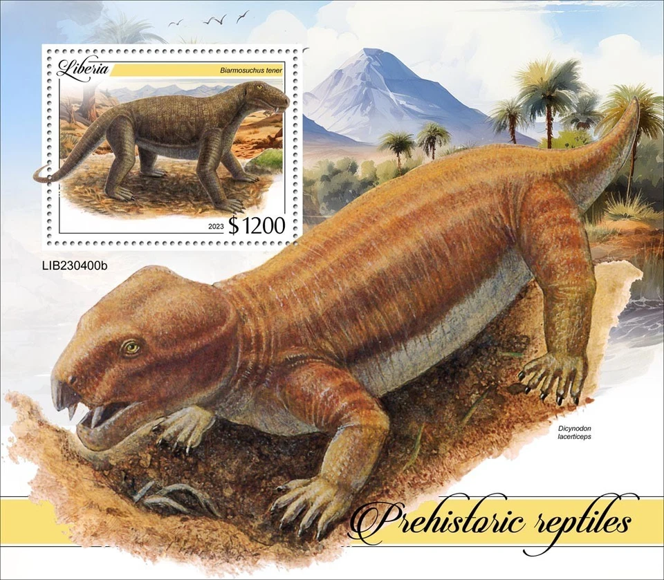 Prehistoric Reptiles MNH Stamps 2023 Liberia S/S - Image 1 of 1