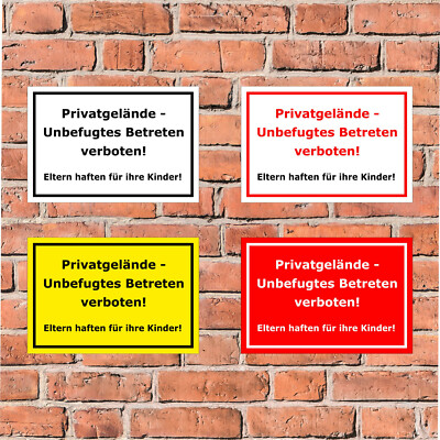 Schild - Privatgelände - Unbefugte Betreten verboten! - in 4 Größen - S00080-111