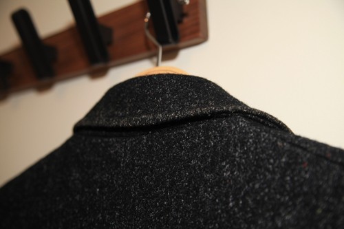 Vintage Alan Michaels Canada Gray Wool Tweed Overcoat 36, Single Breasted - Picture 24 of 24