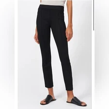 Kal Rieman Pintuck Ponte Ankle Mid Rise Pants in Black Size XS