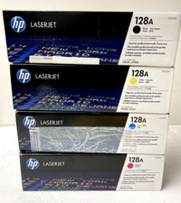 Set of 4 Genuine HP 128A - CE321A CE322A CE323A CE320A C/M/Y/B Toner HP LaserJet