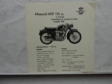 1958 Motocicli MV 175cc Model Agusta Brochure B11835