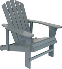Sunnydaze Adirondack Chair with Adjustable Backrest - Natural Fir Wood Material