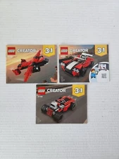 Lego Creator 3-In-1 Race Cars & Airplane 31100 Instruction Manuals Only 