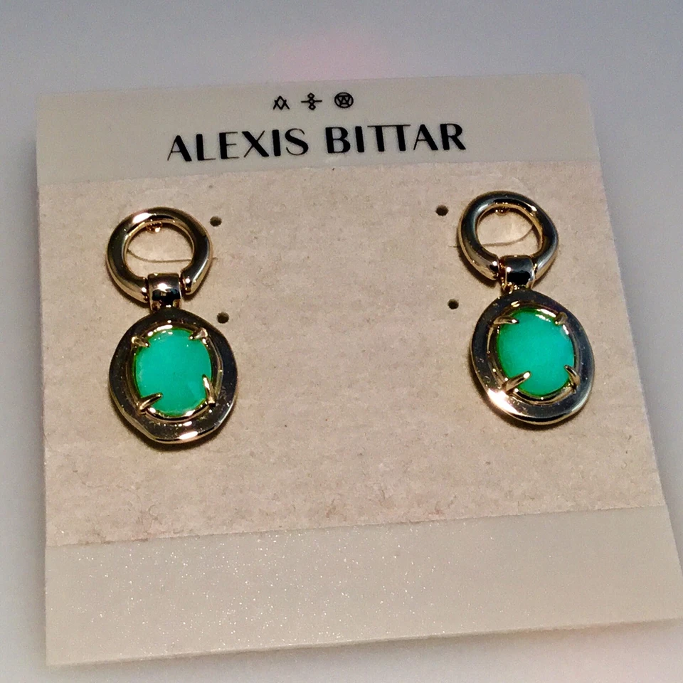 Novo com etiquetas Autêntico Brinco Alexis Bittar Swinging Stone Drop, Banhado a Ouro 10K - Imagem 3 de 4