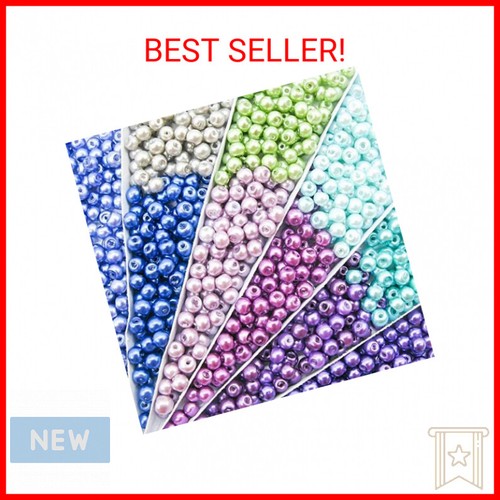 TOAOB 1000pcs 4mm Blue Series Loose Round Glass Pearl Beads Spacer Beads for DIY