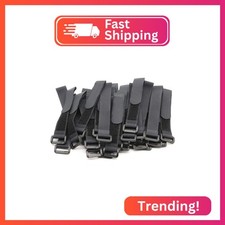 25pcs Black Reusable Fastening Cable Straps, Hook and Loop Cable Tie Down Straps