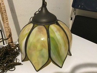VTG Tulip Shaped Corded Swag Pendant Light in excellent condition