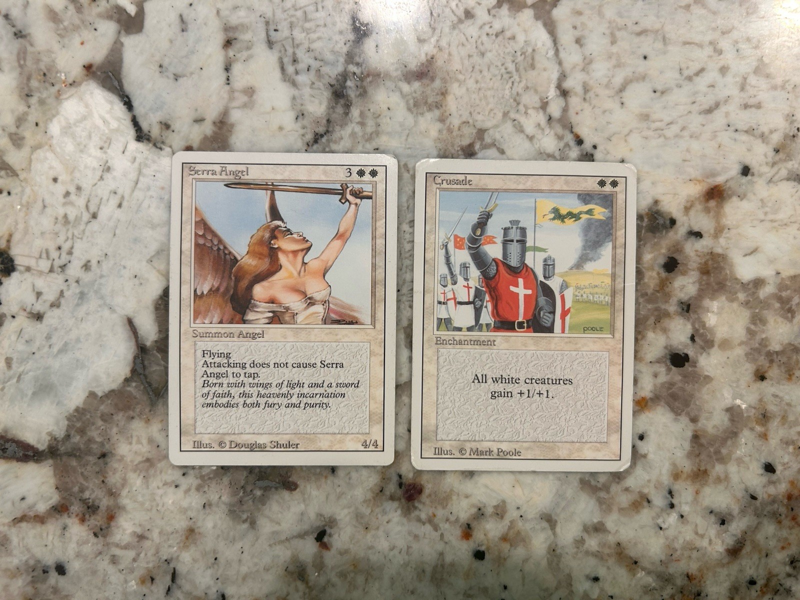 Mtg Old Cards x2 - Magic the Gathering Serra Angel & Crus Ade Classic White HP
