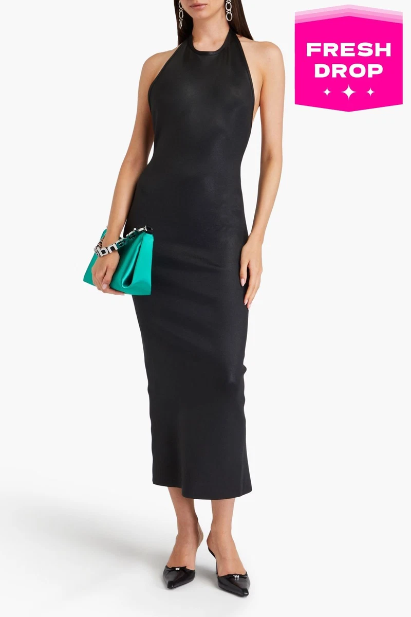 alexander wang halter midi dress Alexander Wang Structured Bodice Midi Dress in Black