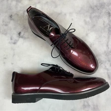AGL Parker Oxblood Patent Leather Lace Up Oxfords Brogue Sz 39.5